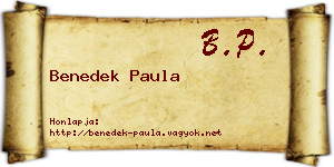 Benedek Paula névjegykártya